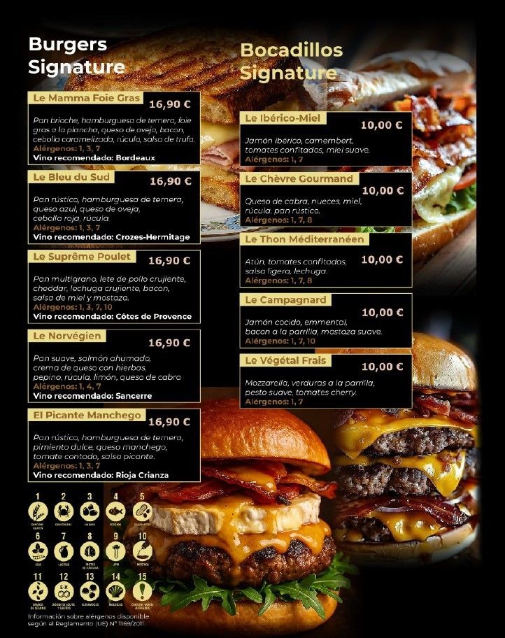 Authentic French Menu